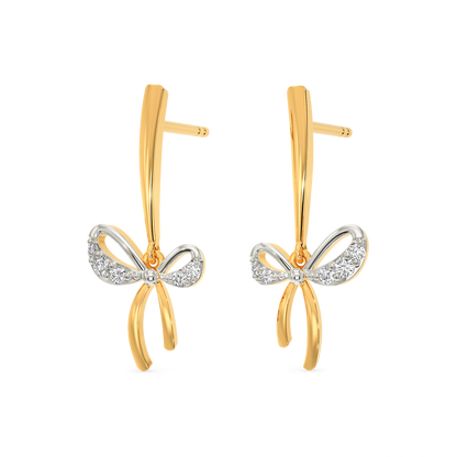 Just Ribbon It Diamond Earrings