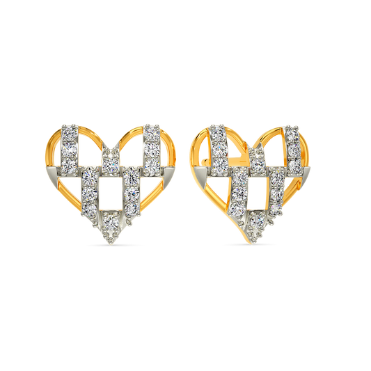 Heart Lace Diamond Earrings