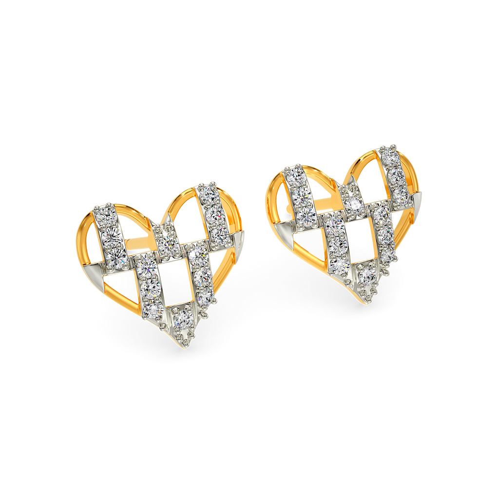 Heart Lace Diamond Earrings