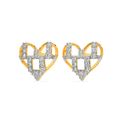 Heart Lace Diamond Earrings
