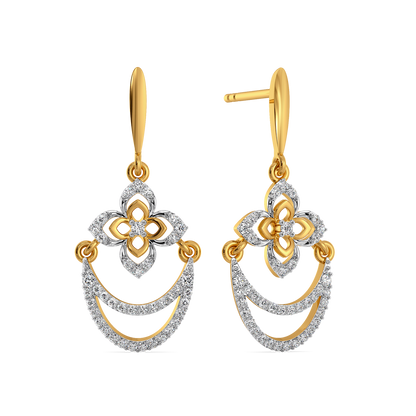 Zewar Swirl  Diamond Earrings