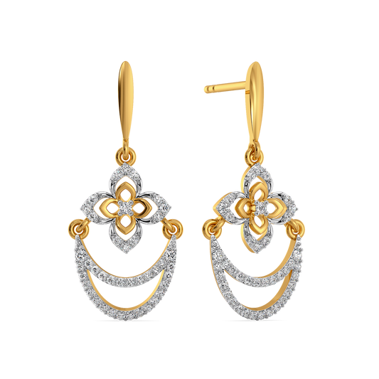 Zewar Swirl  Diamond Earrings