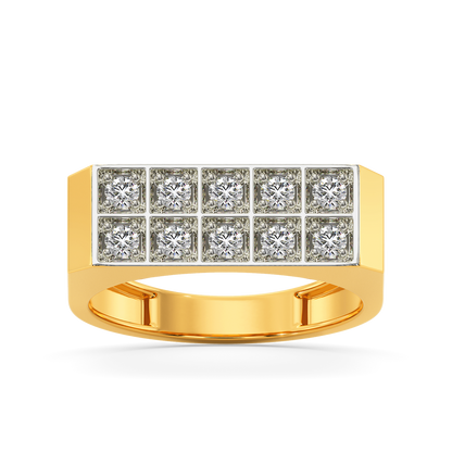 Plaid Peak Diamond Rings For Men