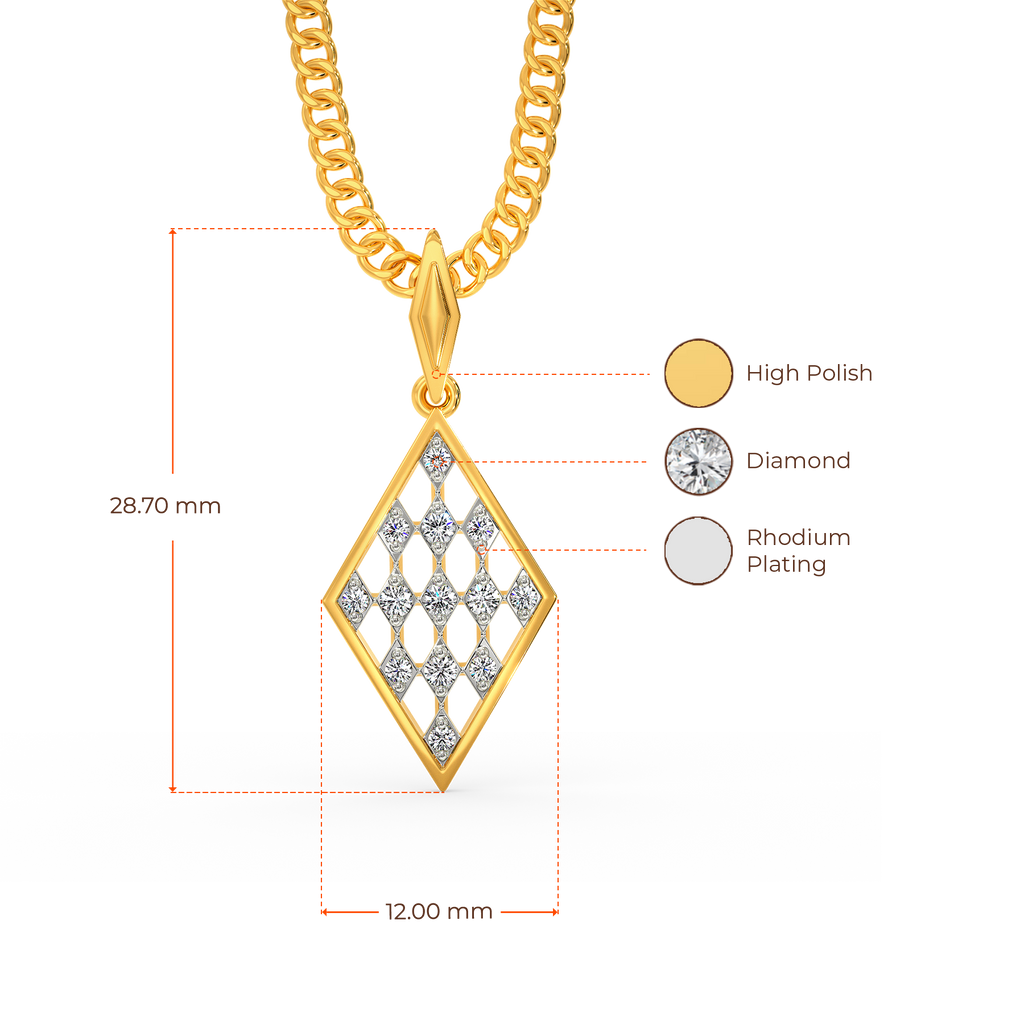 Team Tartan Diamond Pendants For Men