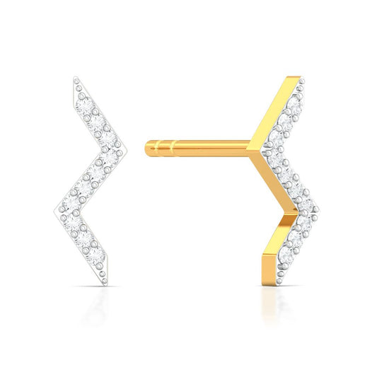 Chevron Bolts Diamond Earrings