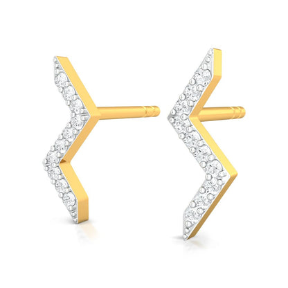 Chevron Bolts Diamond Earrings