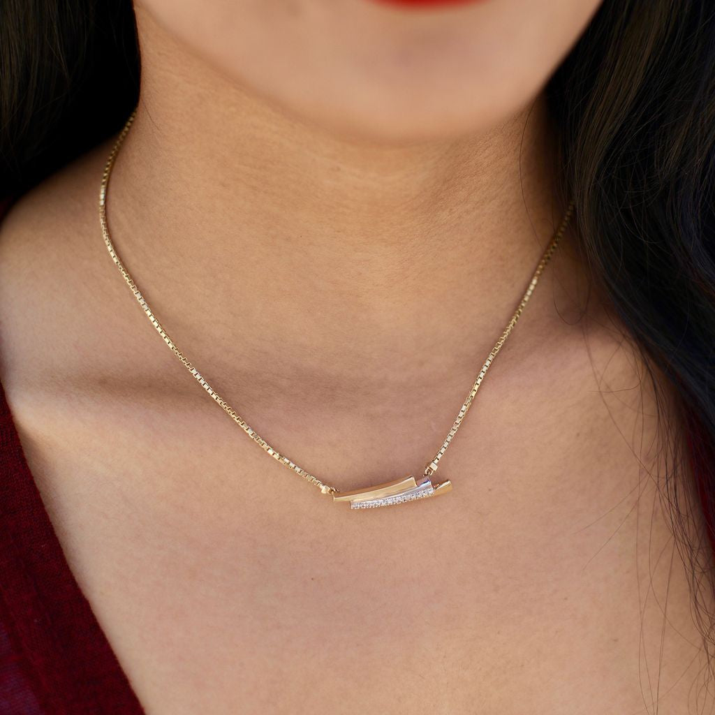 Pleat Play Diamond Necklaces