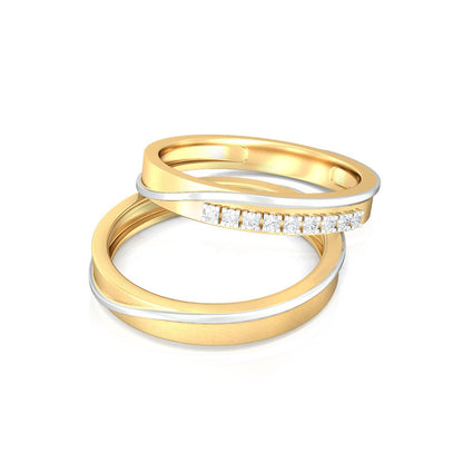 Crossed Tracks Diamond Rings