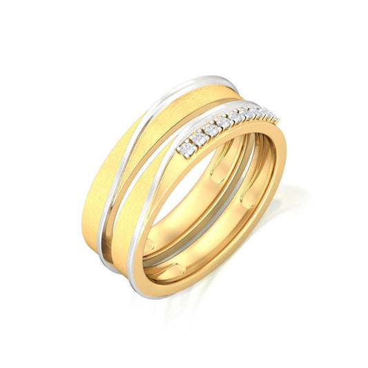 Crossed Tracks Diamond Rings