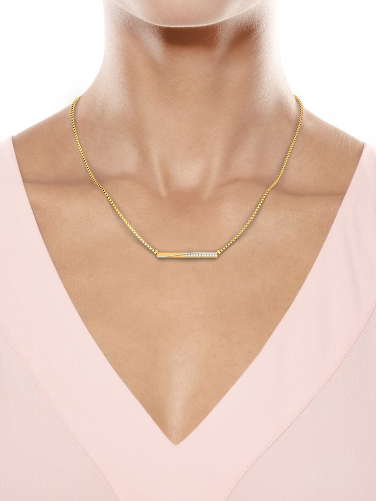 Crossed Tracks Diamond Necklaces