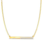Crossed Tracks Diamond Necklaces