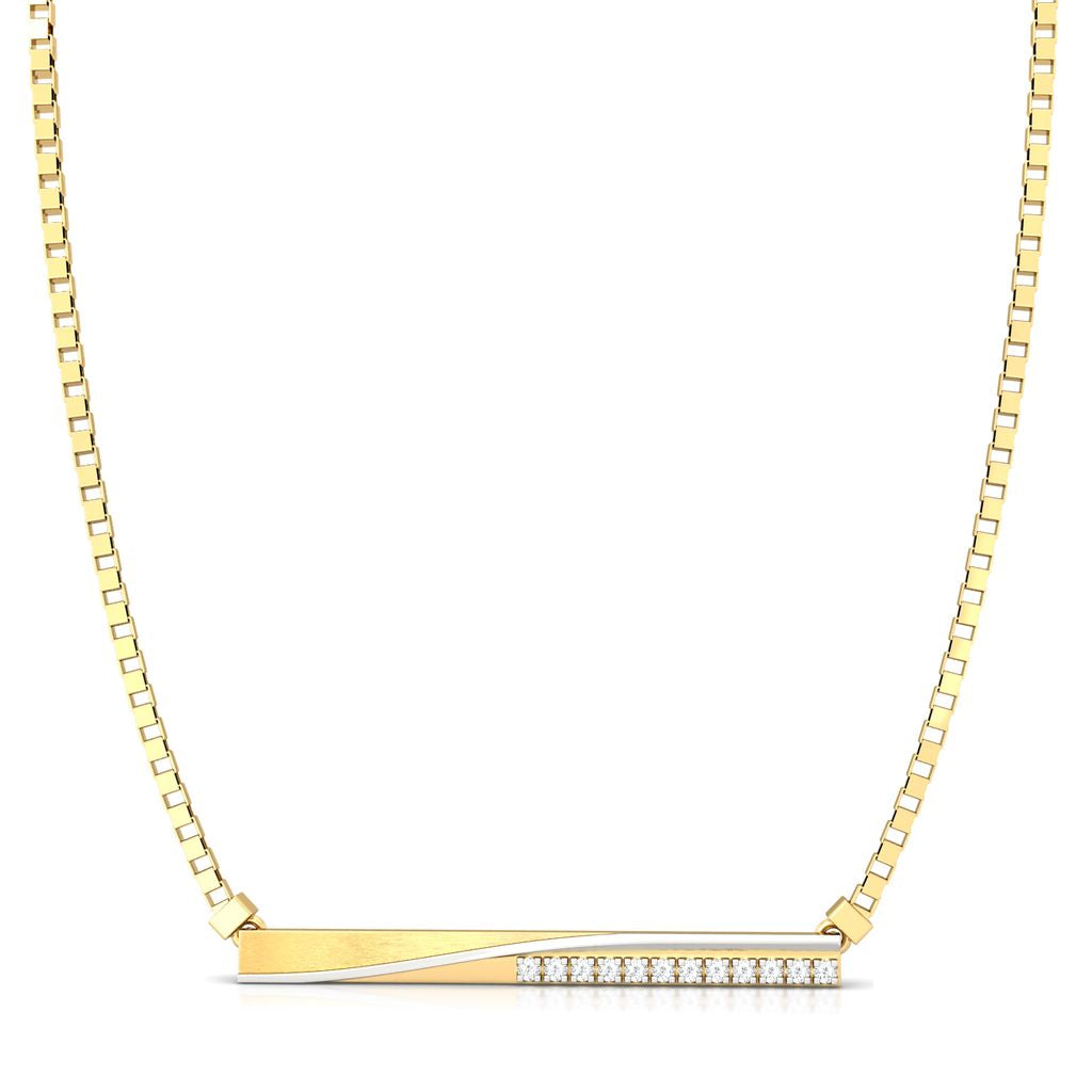 Crossed Tracks Diamond Necklaces