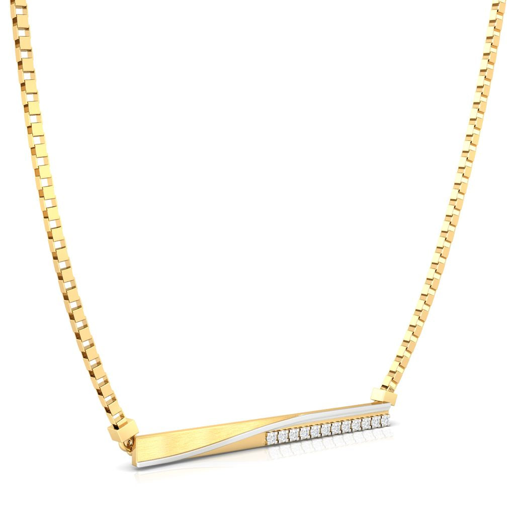 Crossed Tracks Diamond Necklaces