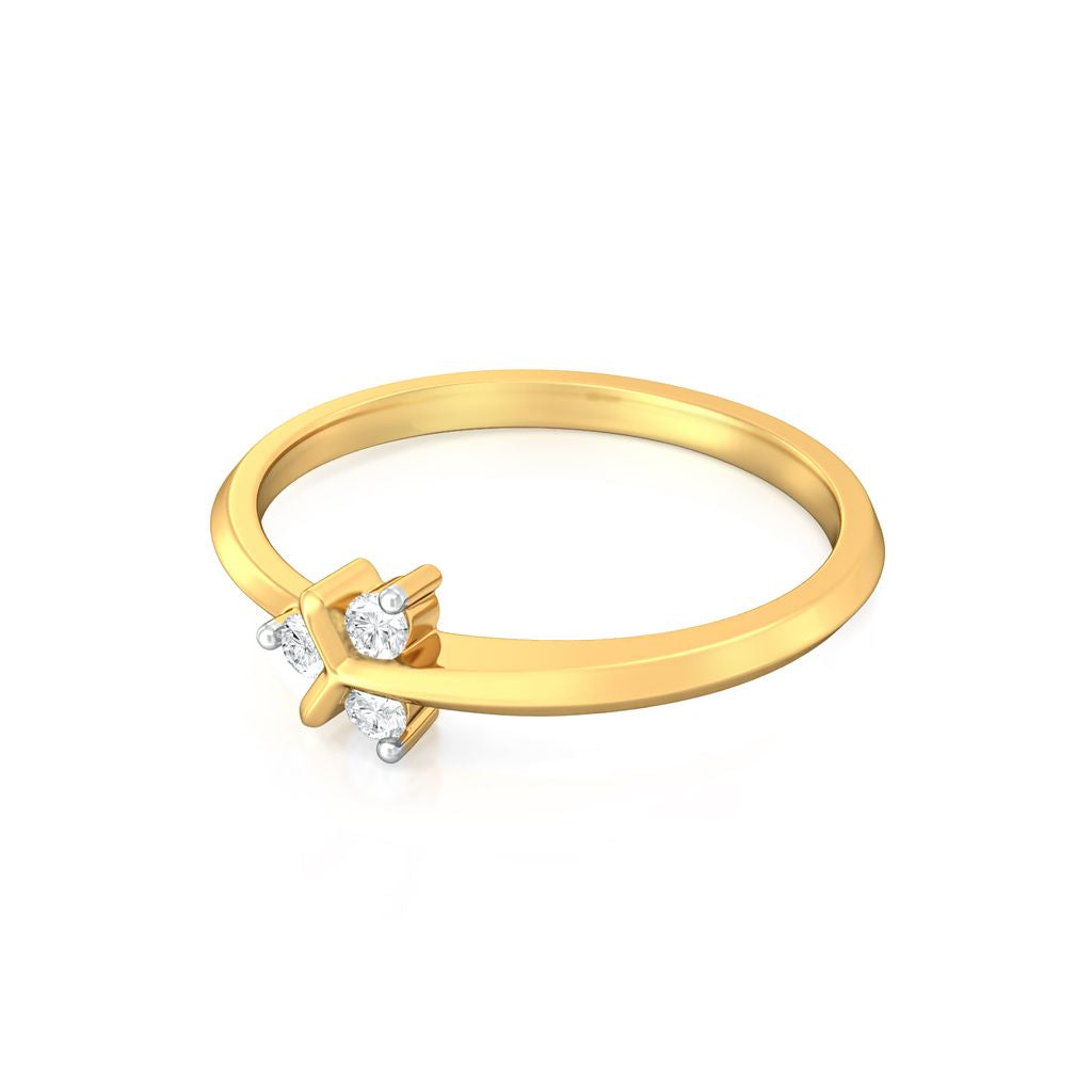 Teeny Troika Diamond Rings