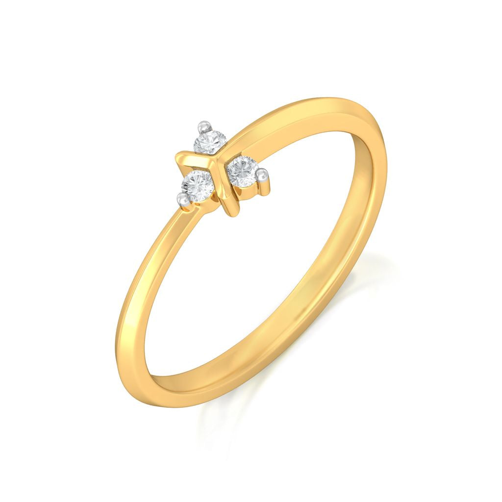 Teeny Troika Diamond Rings