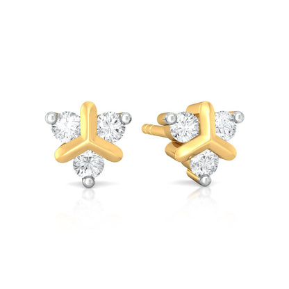 Teeny Troika Diamond Earrings