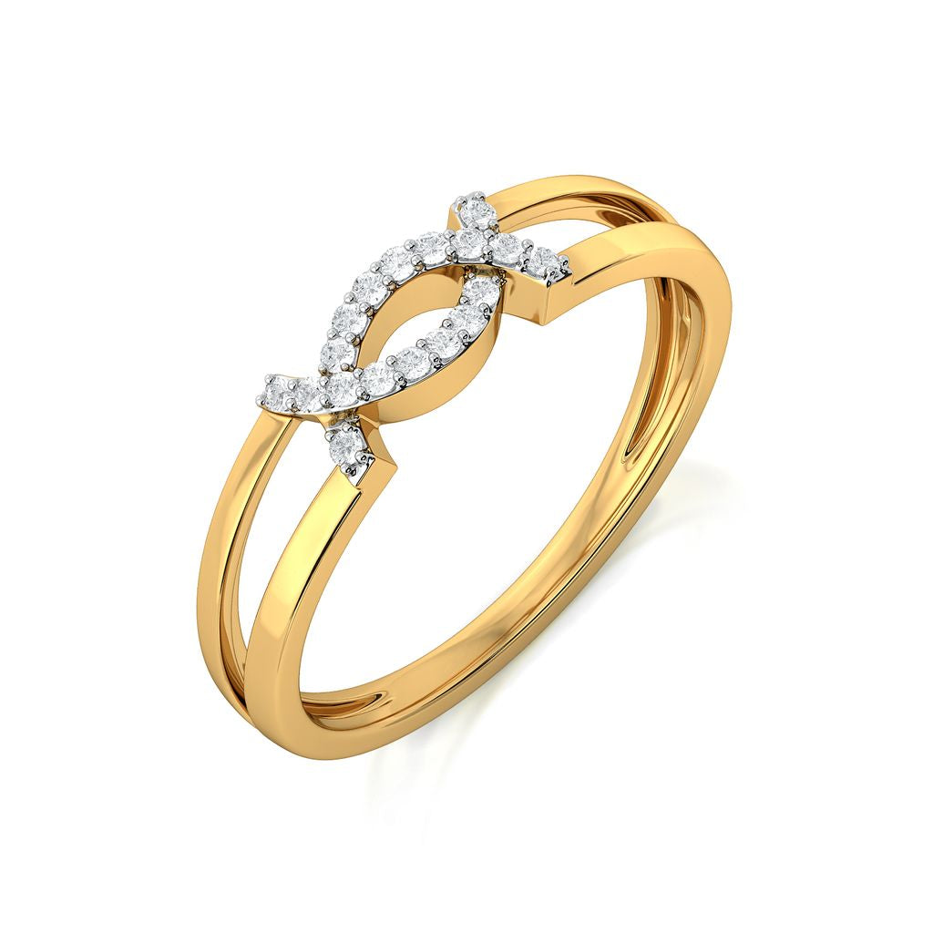 Crescent Descent Diamond Rings