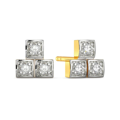Stack N Square Diamond Earrings