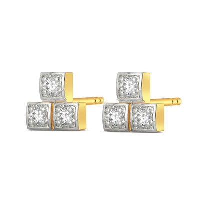Stack N Square Diamond Earrings