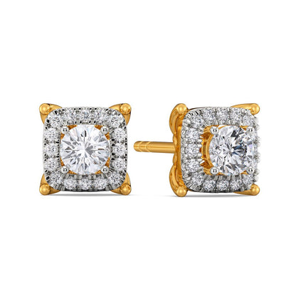Four Squared Diamond Earrings