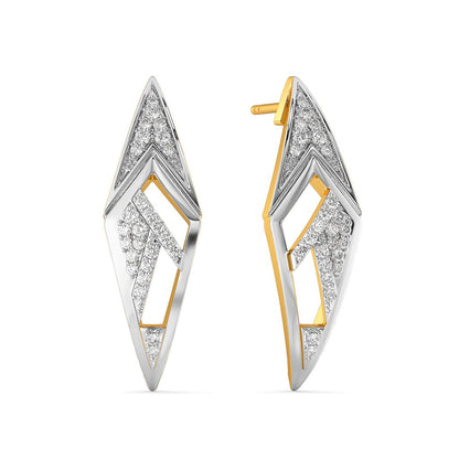 Strap Staple Diamond Earrings