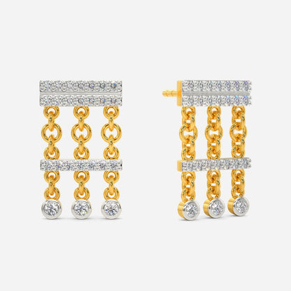 Bohemian Flair Fringe Diamond Earrings