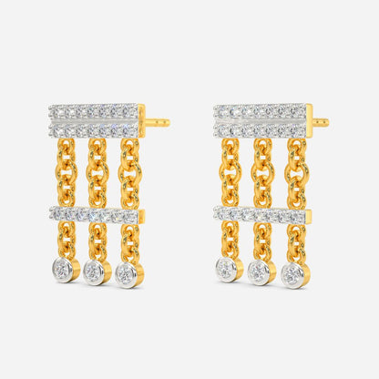 Bohemian Flair Fringe Diamond Earrings