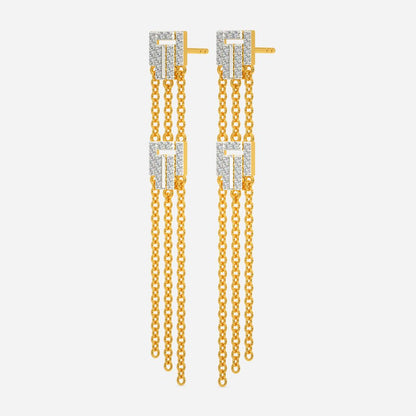 Playful Fringe Diamond Earrings
