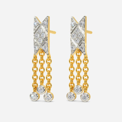 Sead Bead Fringe Diamond Earrings