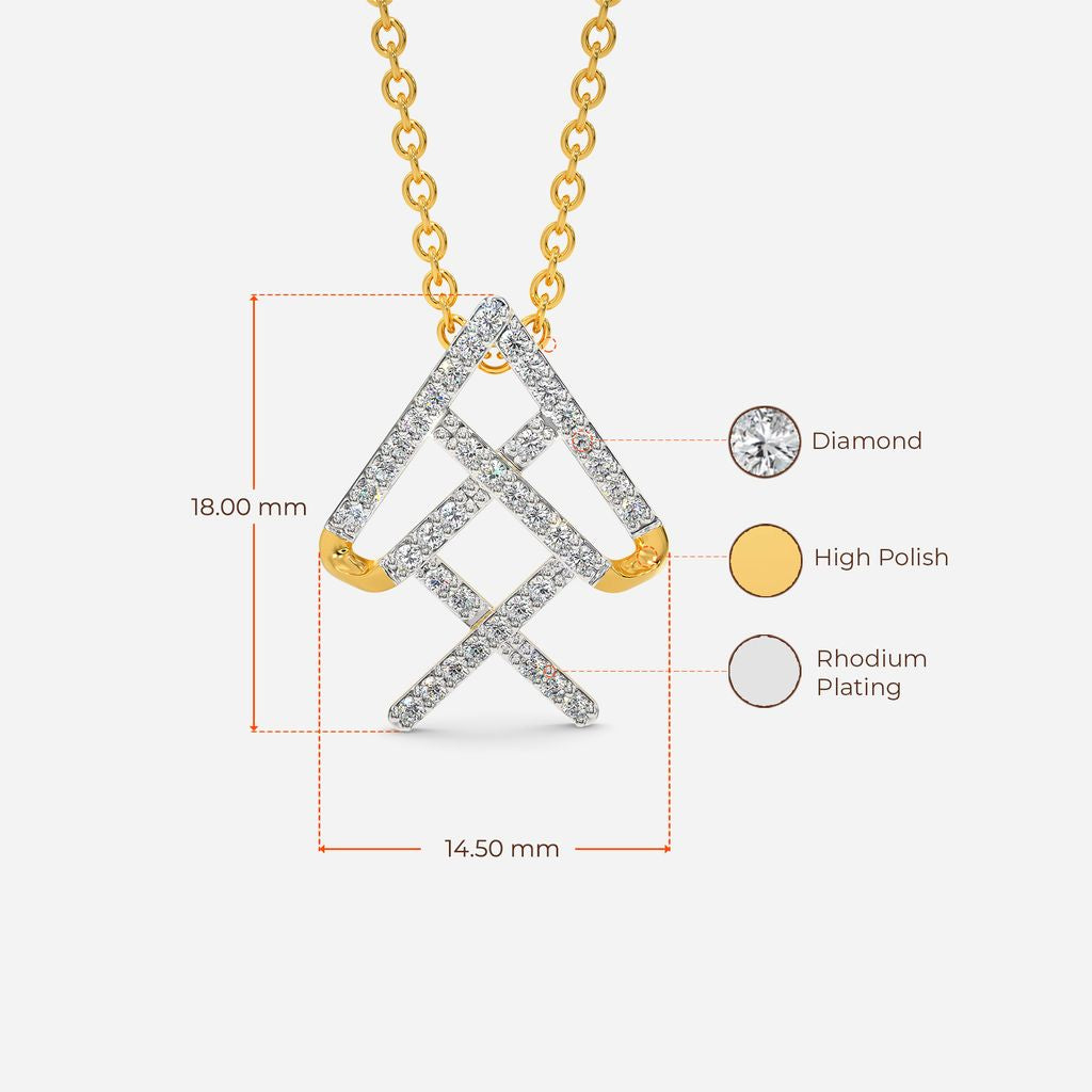Zippered Lace Diamond Pendants