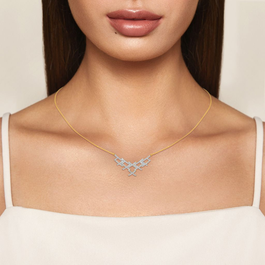 Free flow Lace Diamond Necklaces