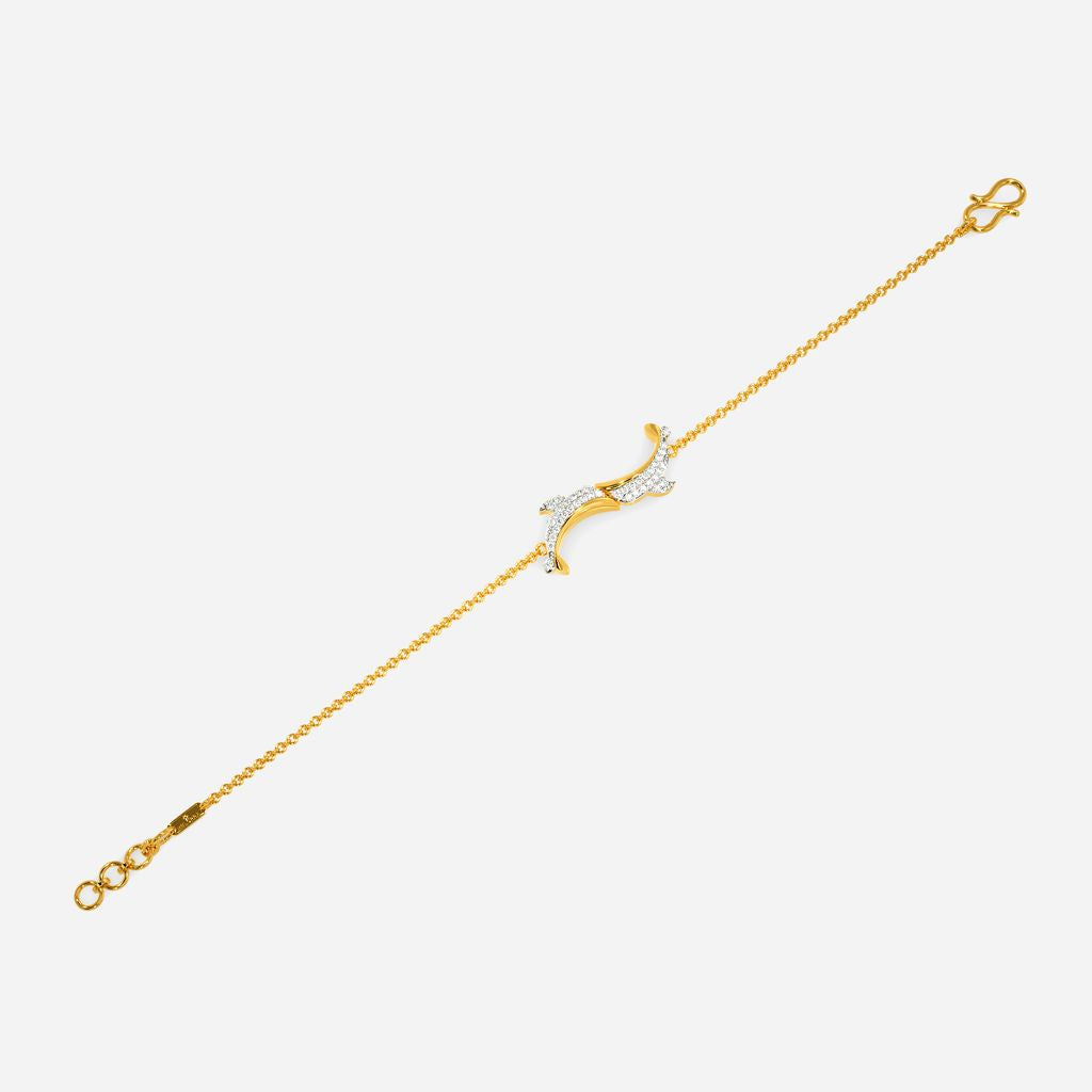 Swirl with Dolphins Diamond Bracelets