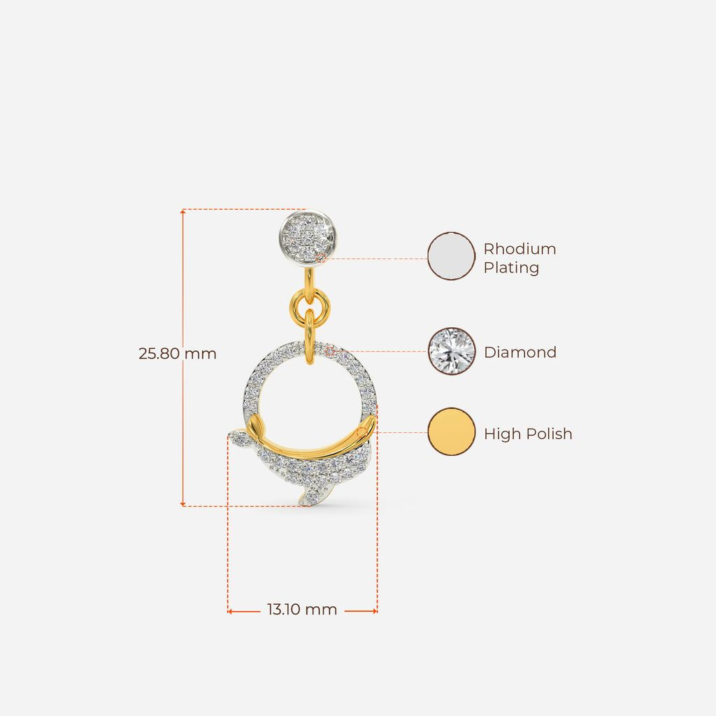 Dolphin's Swing Diamond Earrings