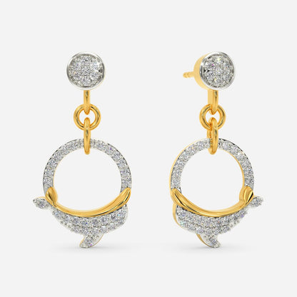 Dolphin's Swing Diamond Earrings