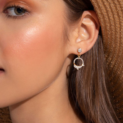 Dolphin's Swing Diamond Earrings