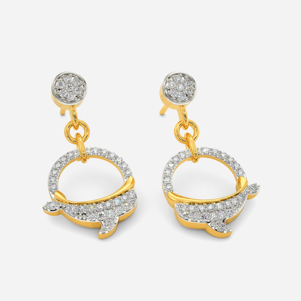 Dolphin's Swing Diamond Earrings