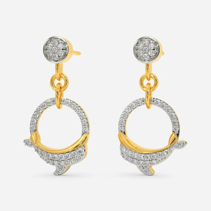 Dolphin's Swing Diamond Earrings