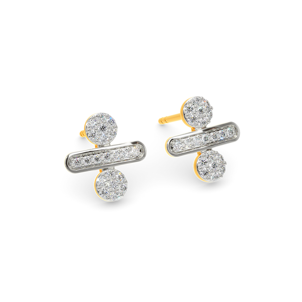Double Dash Diamond Earrings