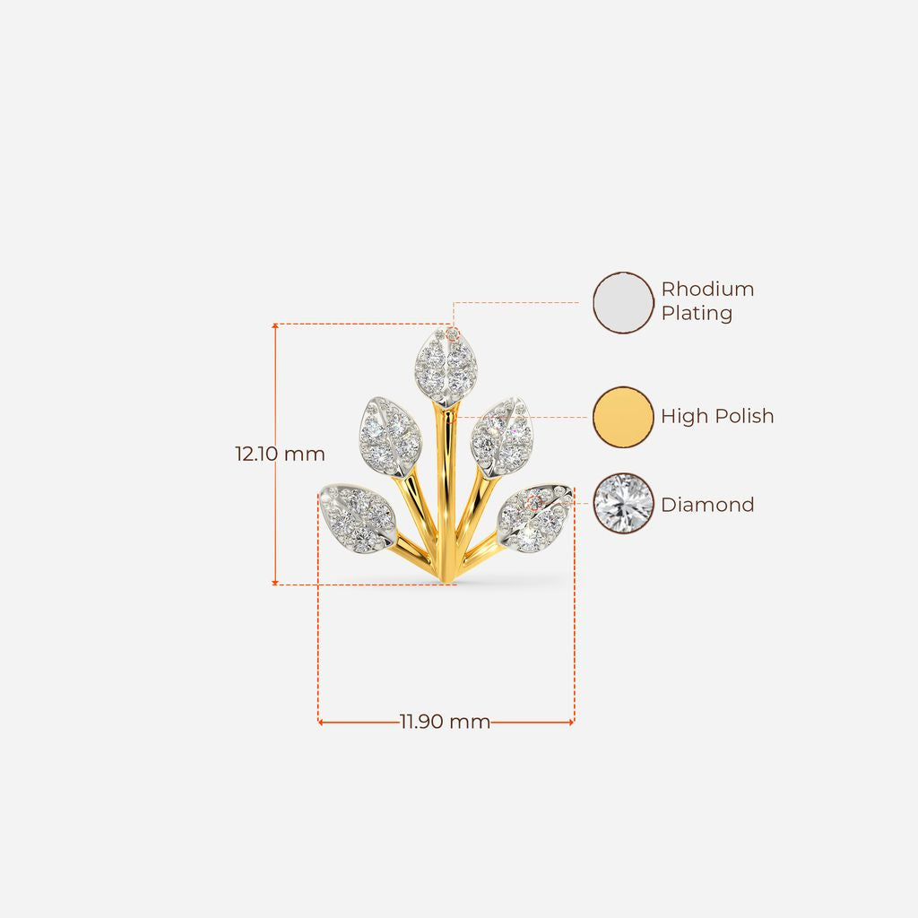 Frosted Leaves Diamond Earrings