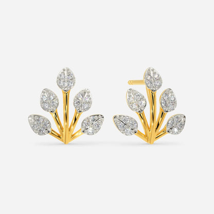 Frosted Leaves Diamond Earrings