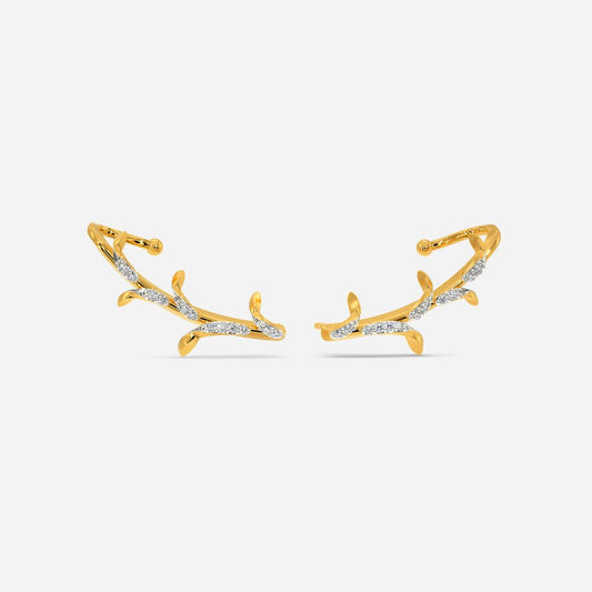 Twisted leaves Diamond Earrings