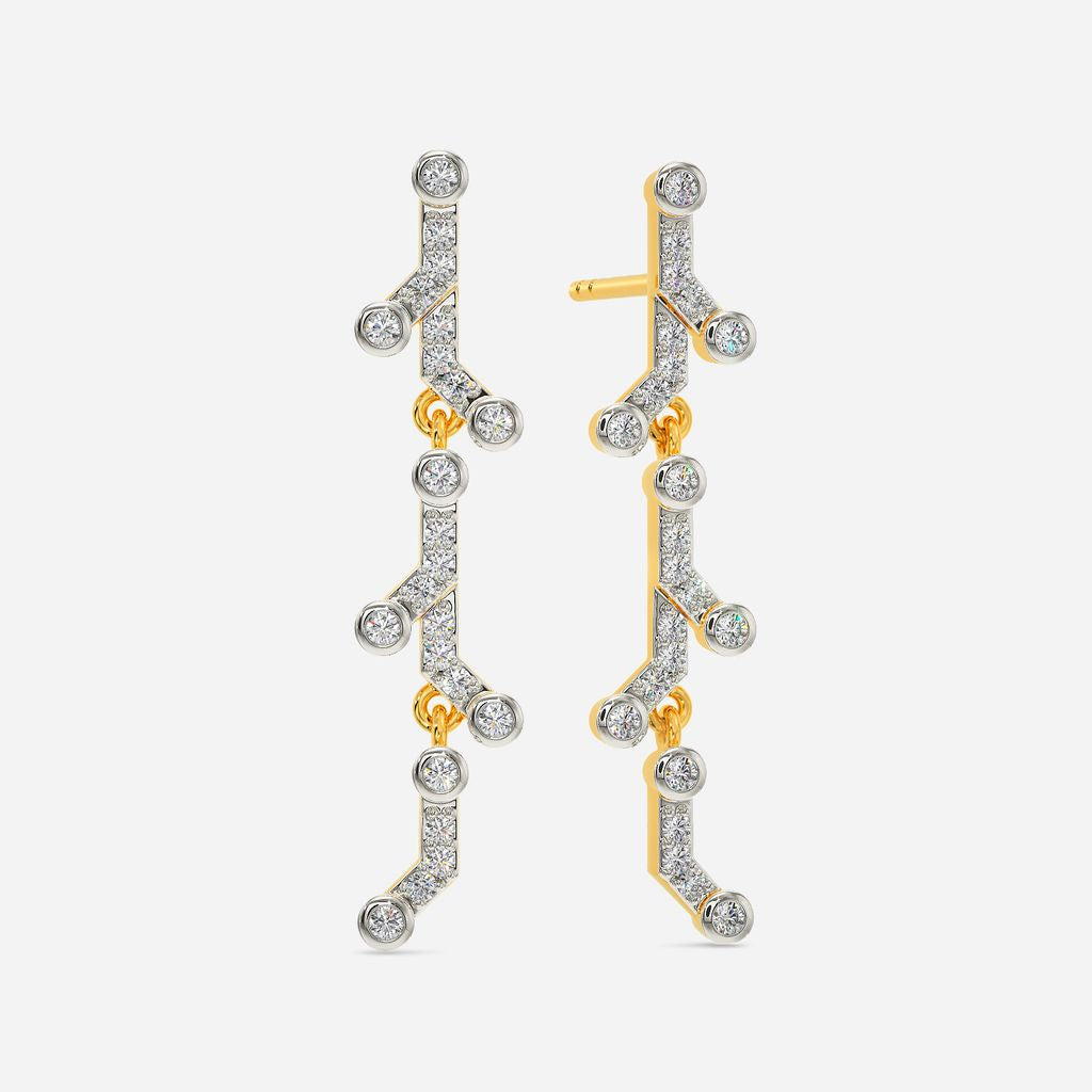 Sci Grid Diamond Earrings