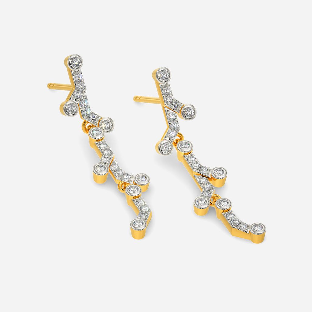 Sci Grid Diamond Earrings