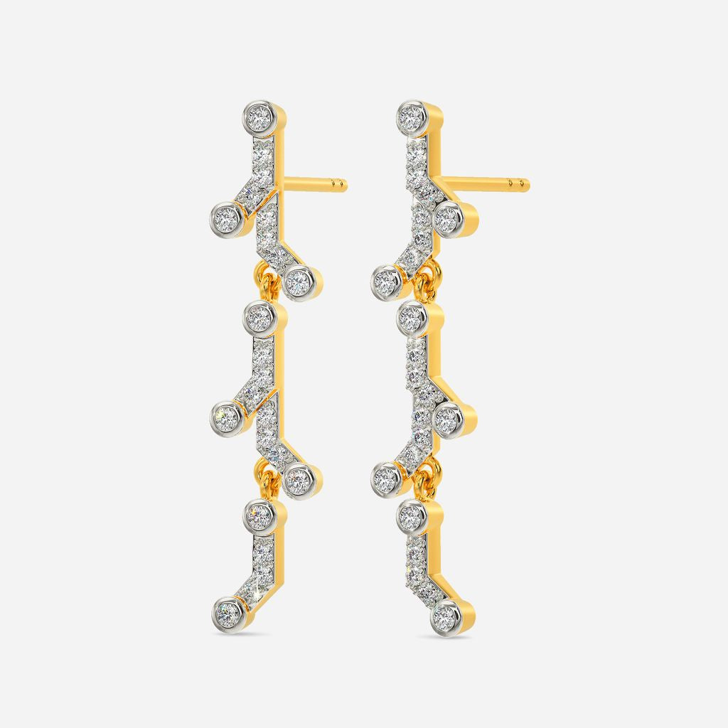 Sci Grid Diamond Earrings