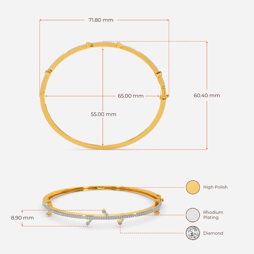 Sci Grid Diamond Bangles
