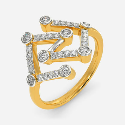 Static Glitch Diamond Rings