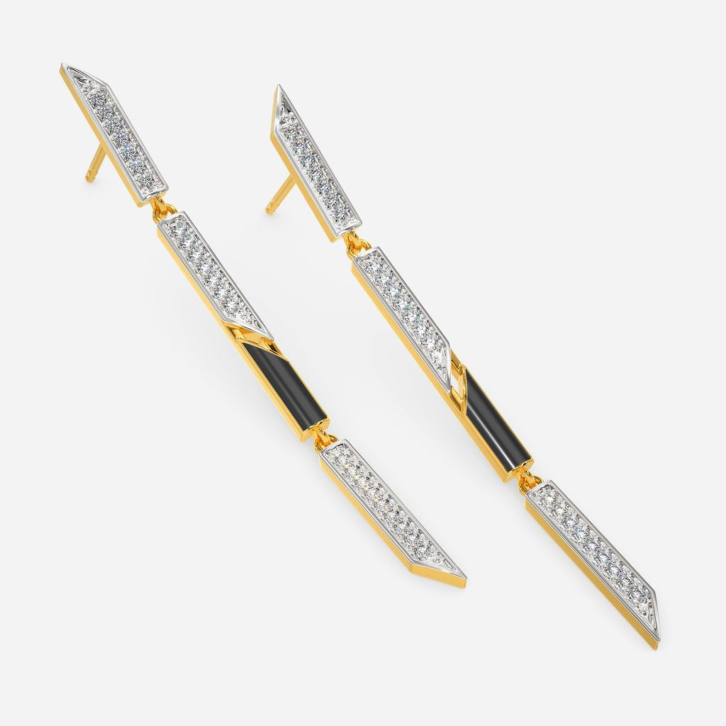 Linear Codes Diamond Earrings