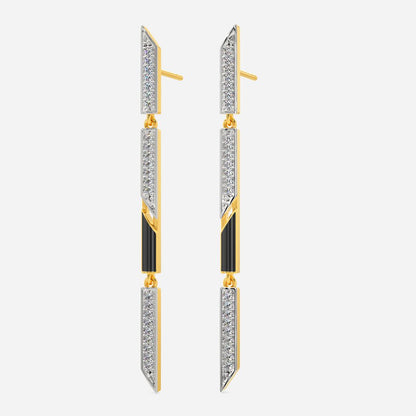 Linear Codes Diamond Earrings