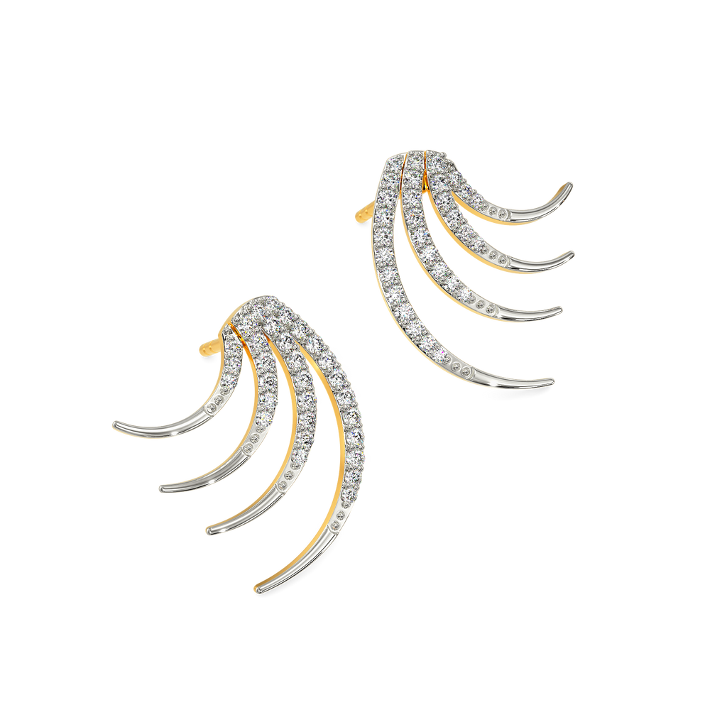 Frazzle Your Feathers Diamond Earrings