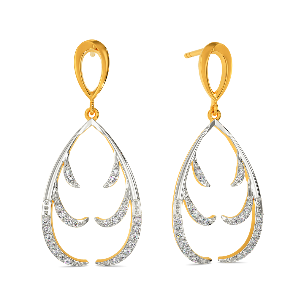 Feather Party Diamond Earrings